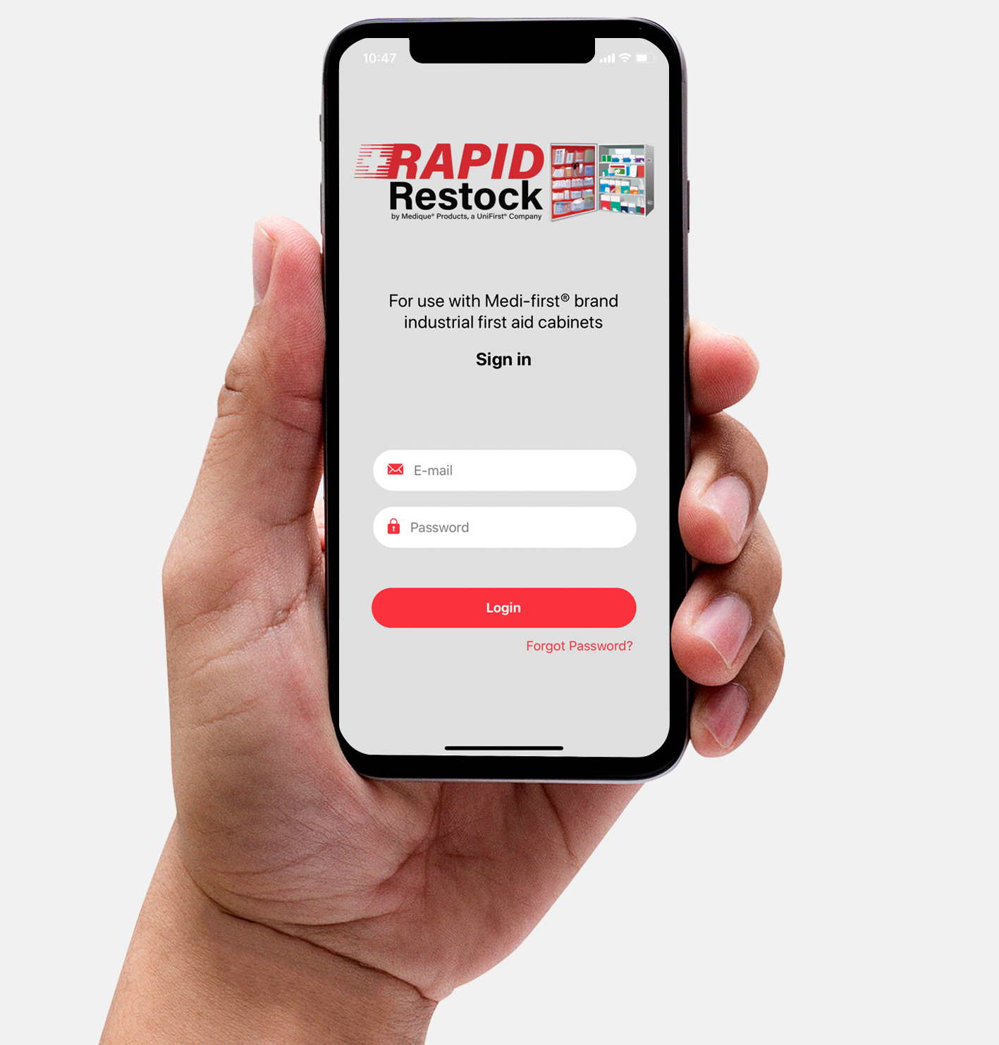 Rapid Restock Login Screen